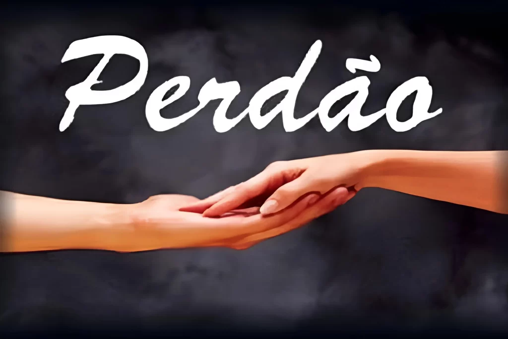 Imagem simbólica sobre perdão e saúde com fundo inspirador